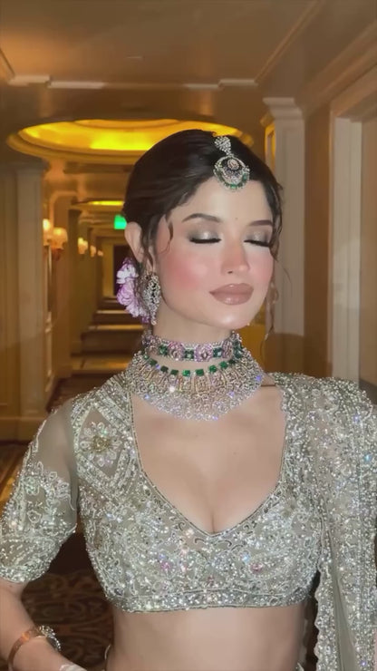 MEHR-UN-NISA EMERALD DIAMOND BRIDAL SET